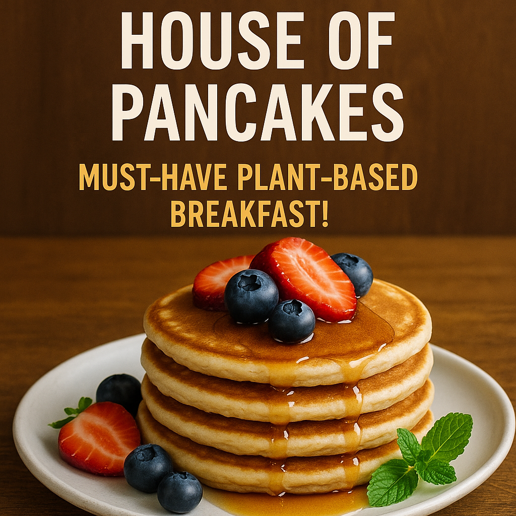 Generate a high-quality, relevant image prompt for an article about: Vegan House of Pancakes: Must-H