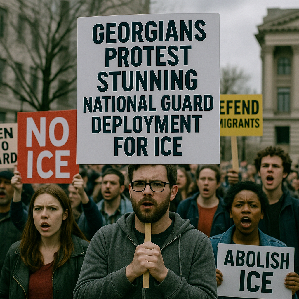 Generate a high-quality, relevant image prompt for an article about: Georgians Protest Stunning Nati