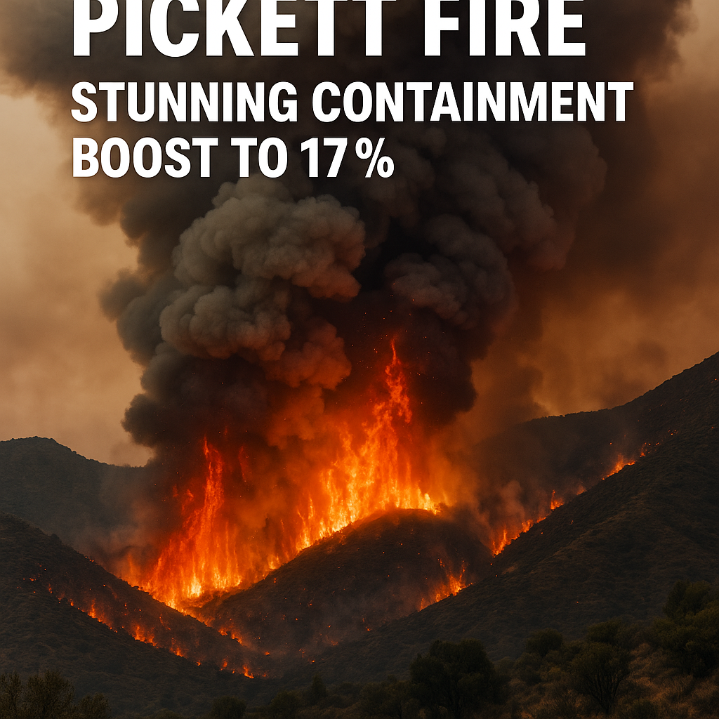 Generate a high-quality, relevant image prompt for an article about: Pickett Fire: Stunning Containm