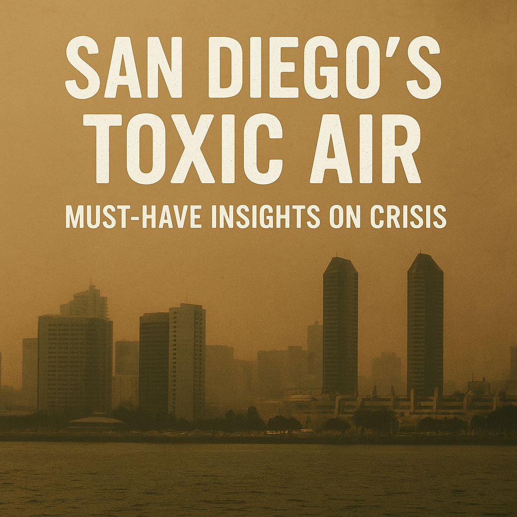 Generate a high-quality, relevant image prompt for an article about: San Diego’s Toxic Air: Must-Hav