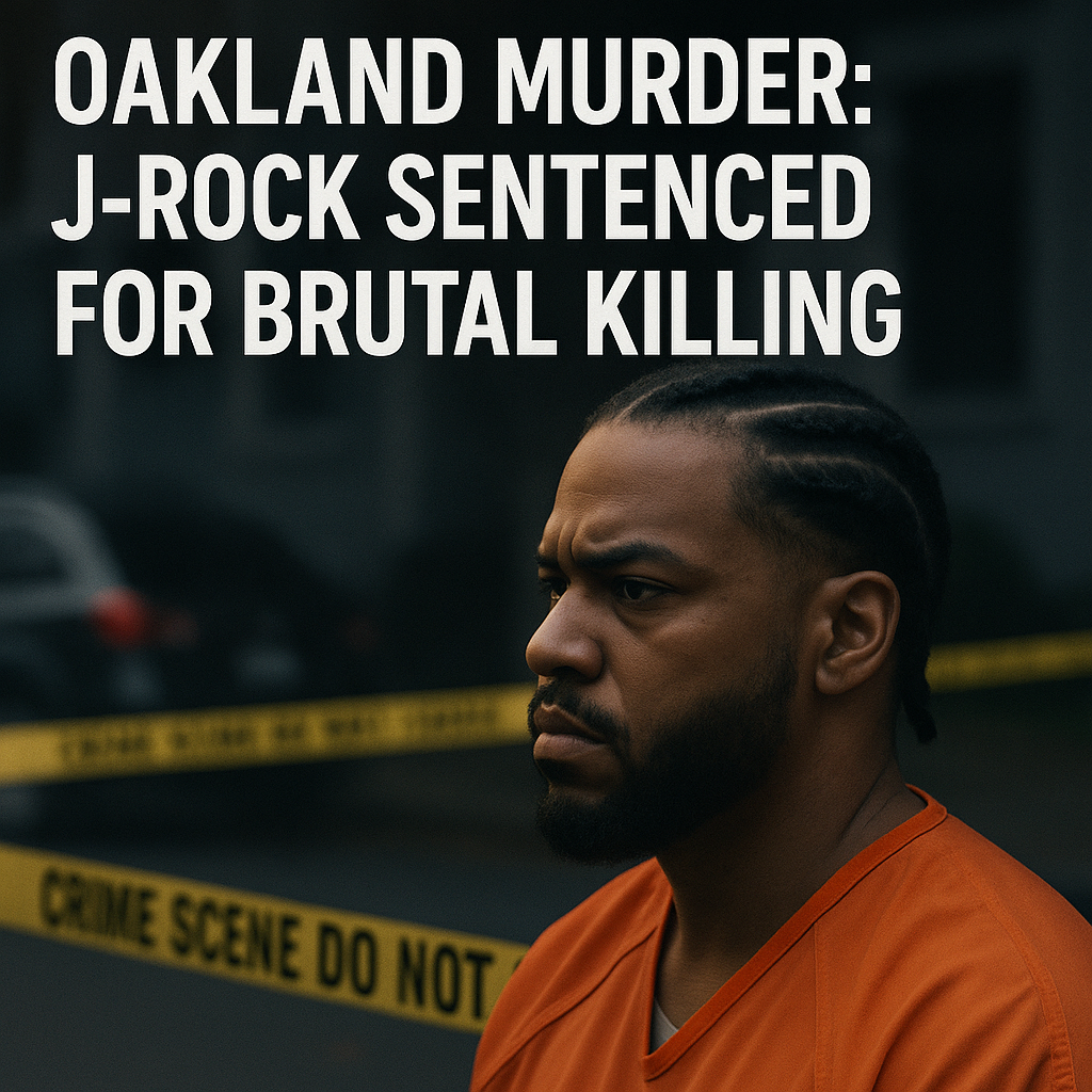 Generate a high-quality, relevant image prompt for an article about: Oakland Murder: J-Rock Sentence