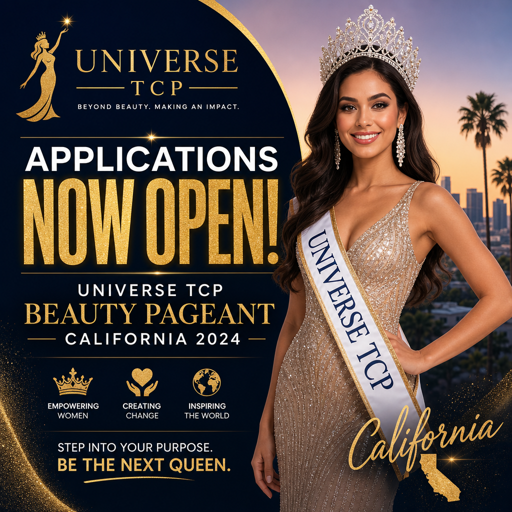 Diverse women smiling confidently onstage at Universe TCP Beauty Pageant California 2024, celebrating empowerment and communi
