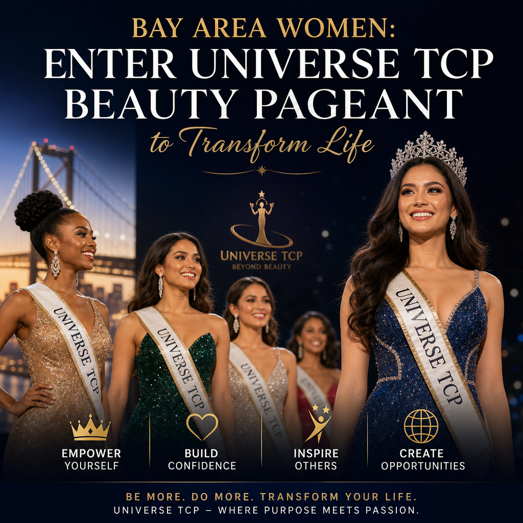 Diverse Bay Area women smiling and posing confidently at the Universe TCP Beauty Pageant event.