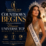 Diverse contestants pose confidently onstage at California’s Universe TCP Beauty Pageant countdown event.