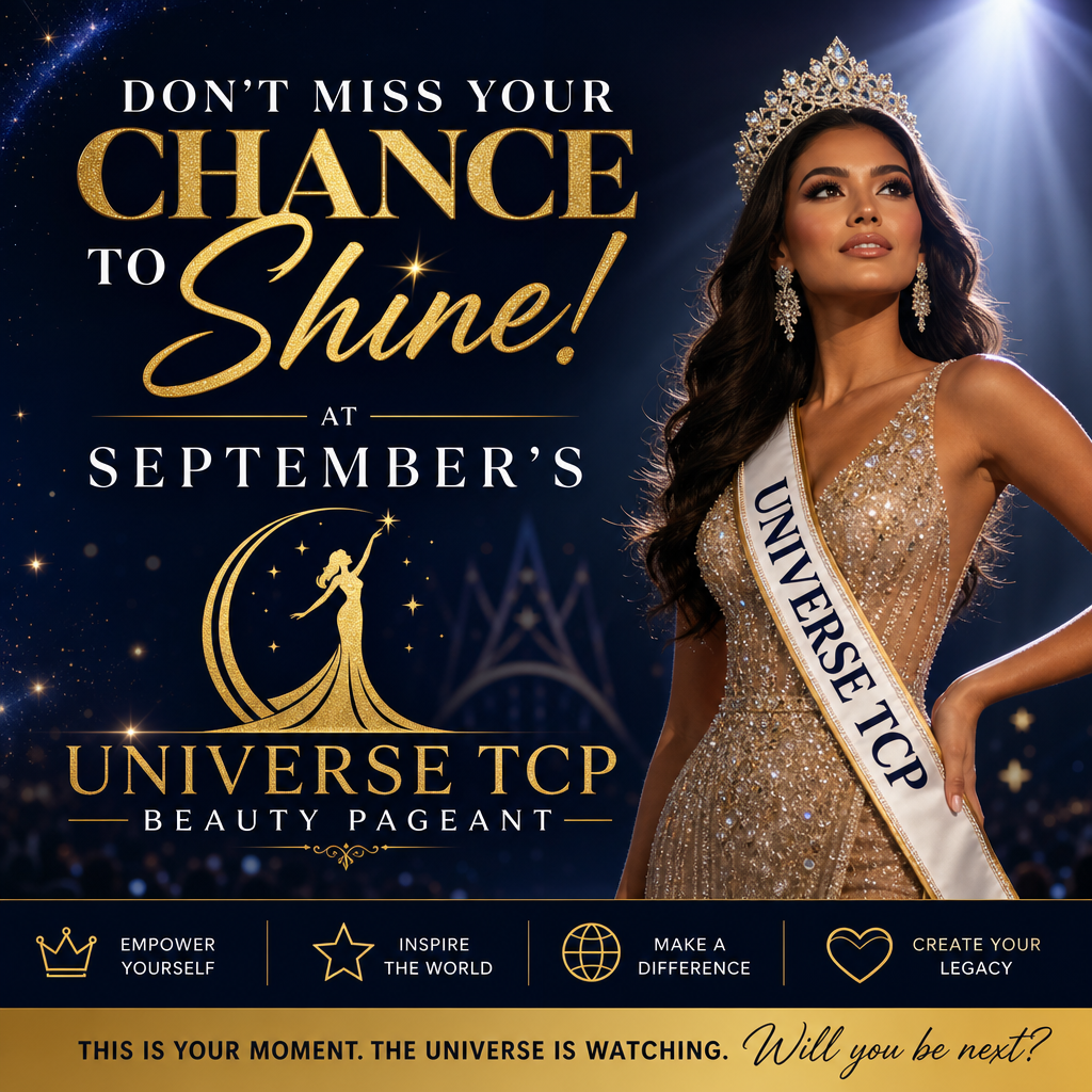 Diverse group of confident contestants posing at Universe TCP Beauty Pageant, celebrating empowerment and talent in September