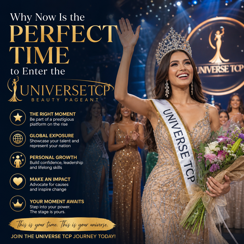 Beauty queen crowned at Universe TCP Beauty Pageant celebrating diversity and personal growth opportunities.
