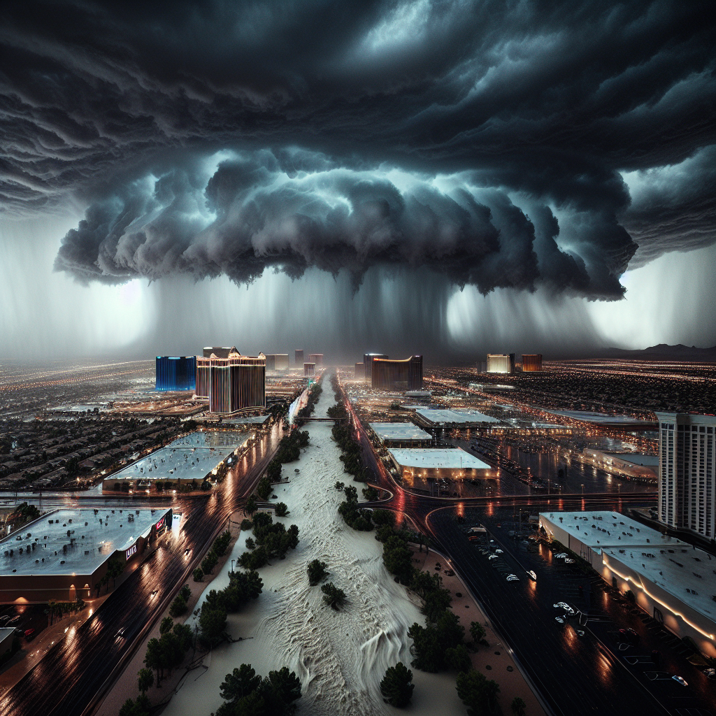 Northern Las Vegas Valley under Severe Thunderstorm and Flood Advisory