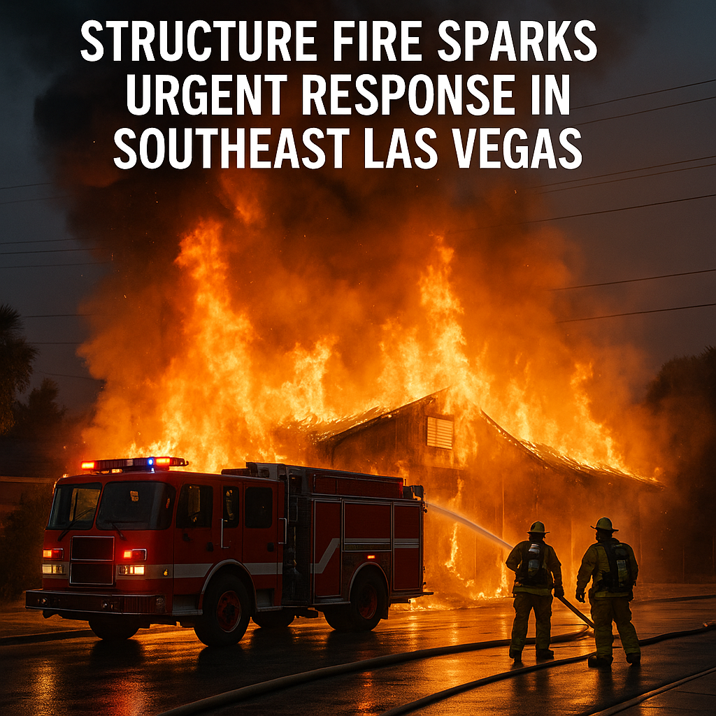 Generate a high-quality, relevant image prompt for an article about: Structure Fire Sparks Urgent Re