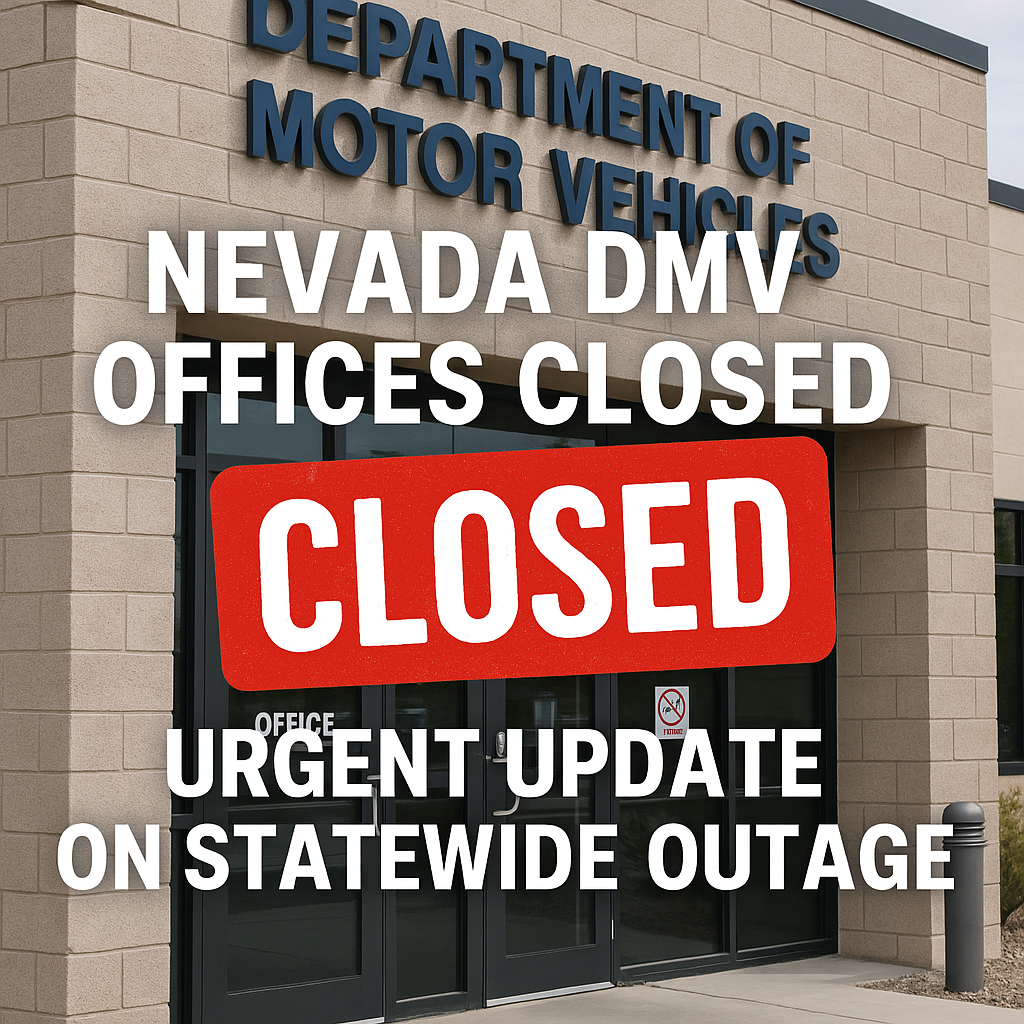Generate a high-quality, relevant image prompt for an article about: Nevada DMV Offices Closed: Urge