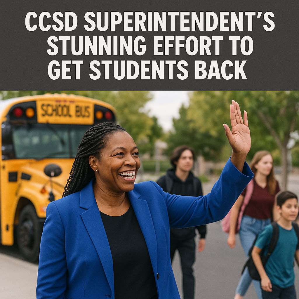 Generate a high-quality, relevant image prompt for an article about: CCSD Superintendent’s Stunning
