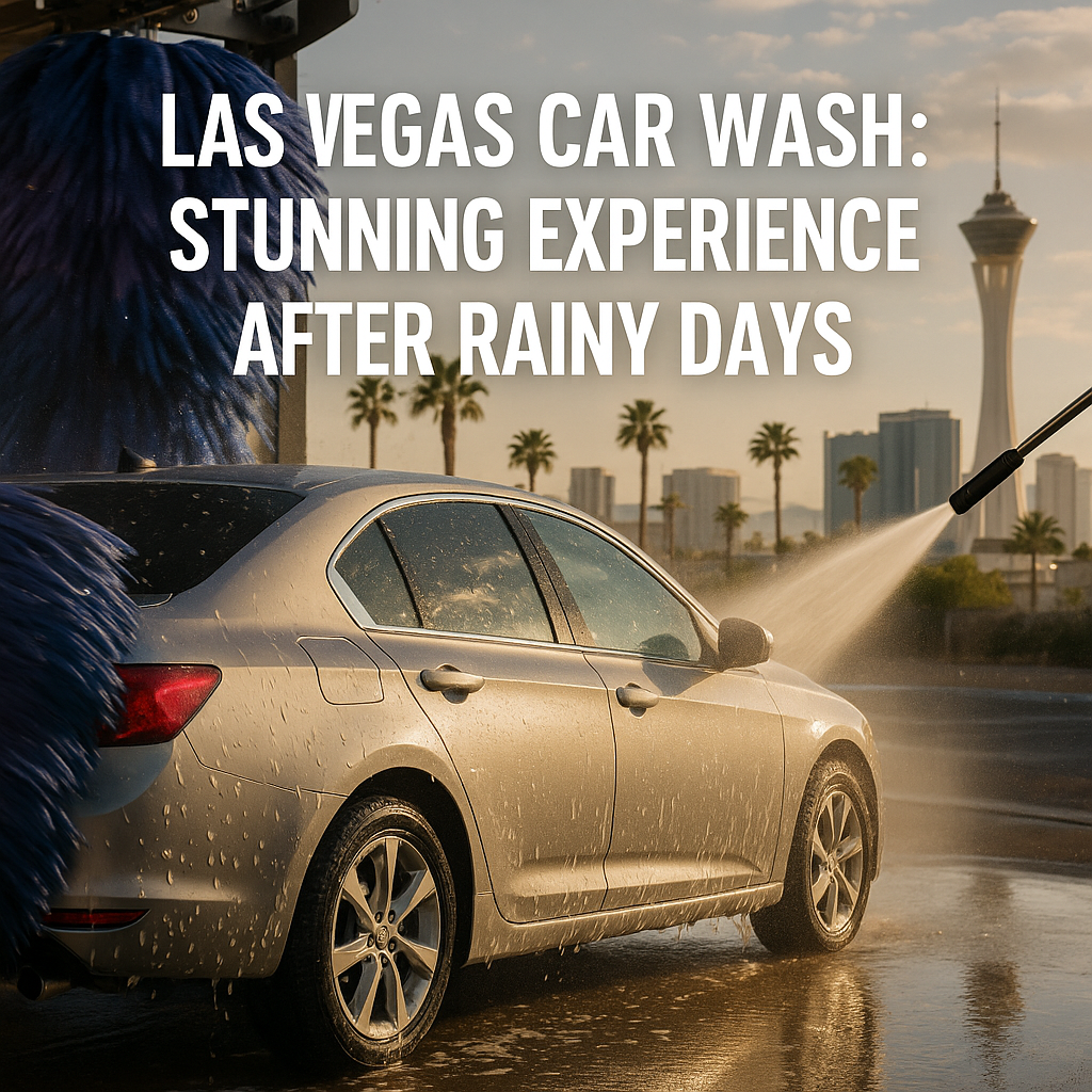 Generate a high-quality, relevant image prompt for an article about: Las Vegas Car Wash: Stunning Ex