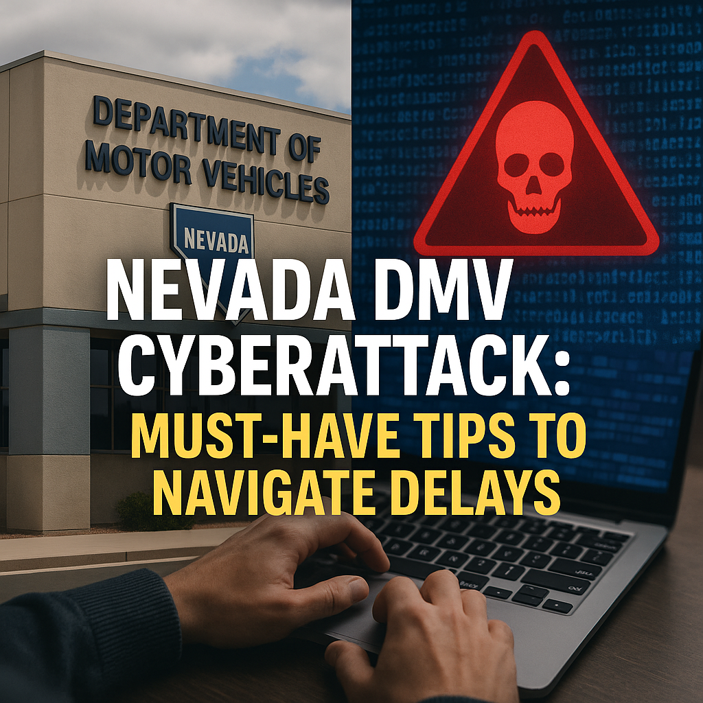 Generate a high-quality, relevant image prompt for an article about: Nevada DMV Cyberattack: Must-Ha