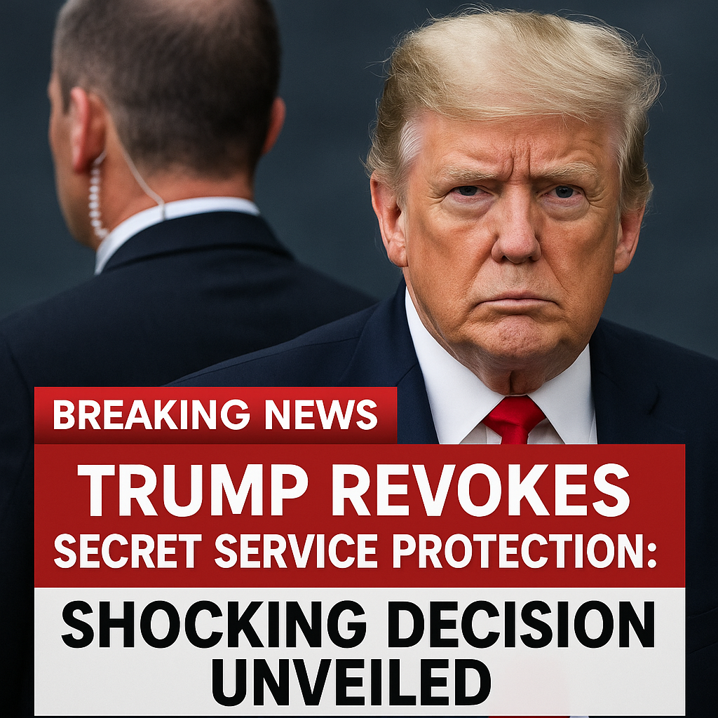 Generate a high-quality, relevant image prompt for an article about: Trump Revokes Secret Service Pr