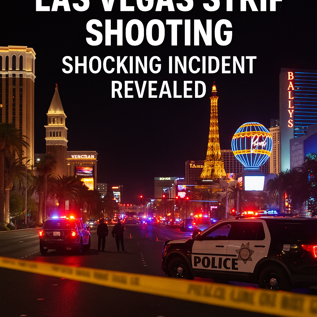 Generate a high-quality, relevant image prompt for an article about: Las Vegas Strip Shooting: Shock
