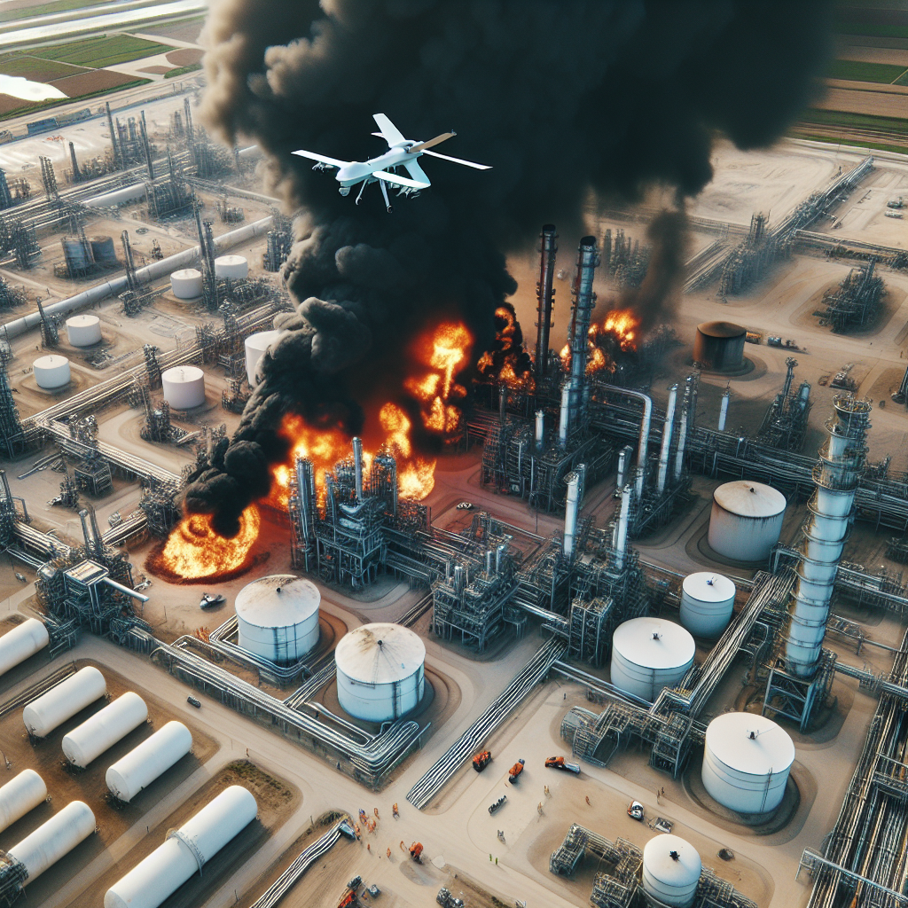 Drone Strike Ignites Blaze at Major Russian Oil Refinery