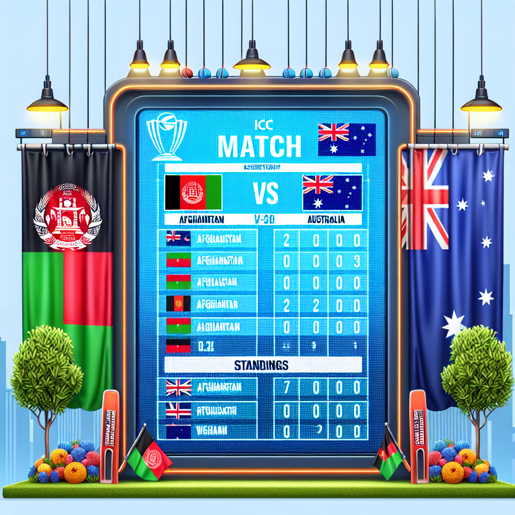 Afghanistan vs Australia – ICC Champions Trophy: Match Schedule, Standings, and Teams