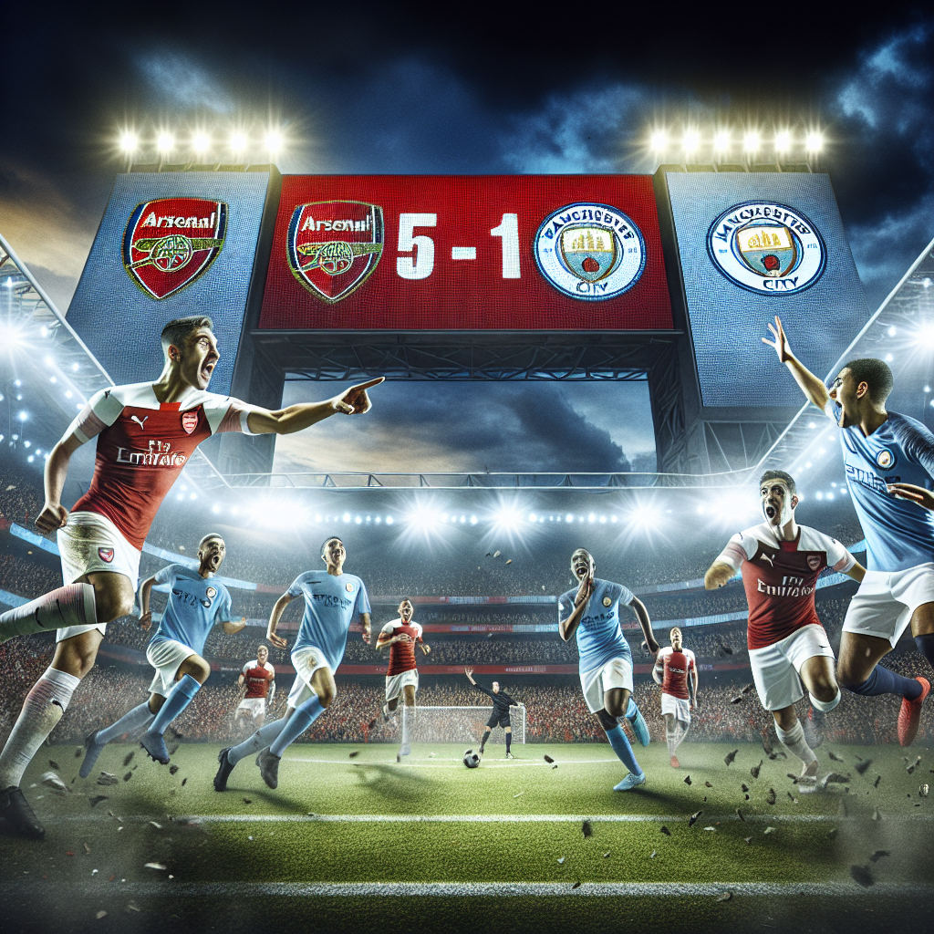 Arsenal Dominates Manchester City 5-1 to Stay in Title Race