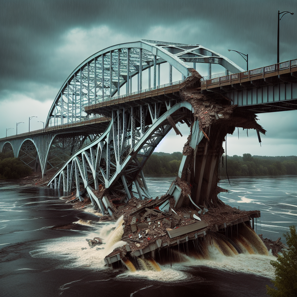 Demolished: Minnesota Bridge on the Brink of Collapse After Heavy Rains