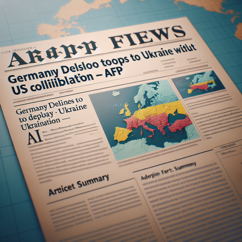 Germany Rules Out Sending Troops to Ukraine Without US Participation – AFP