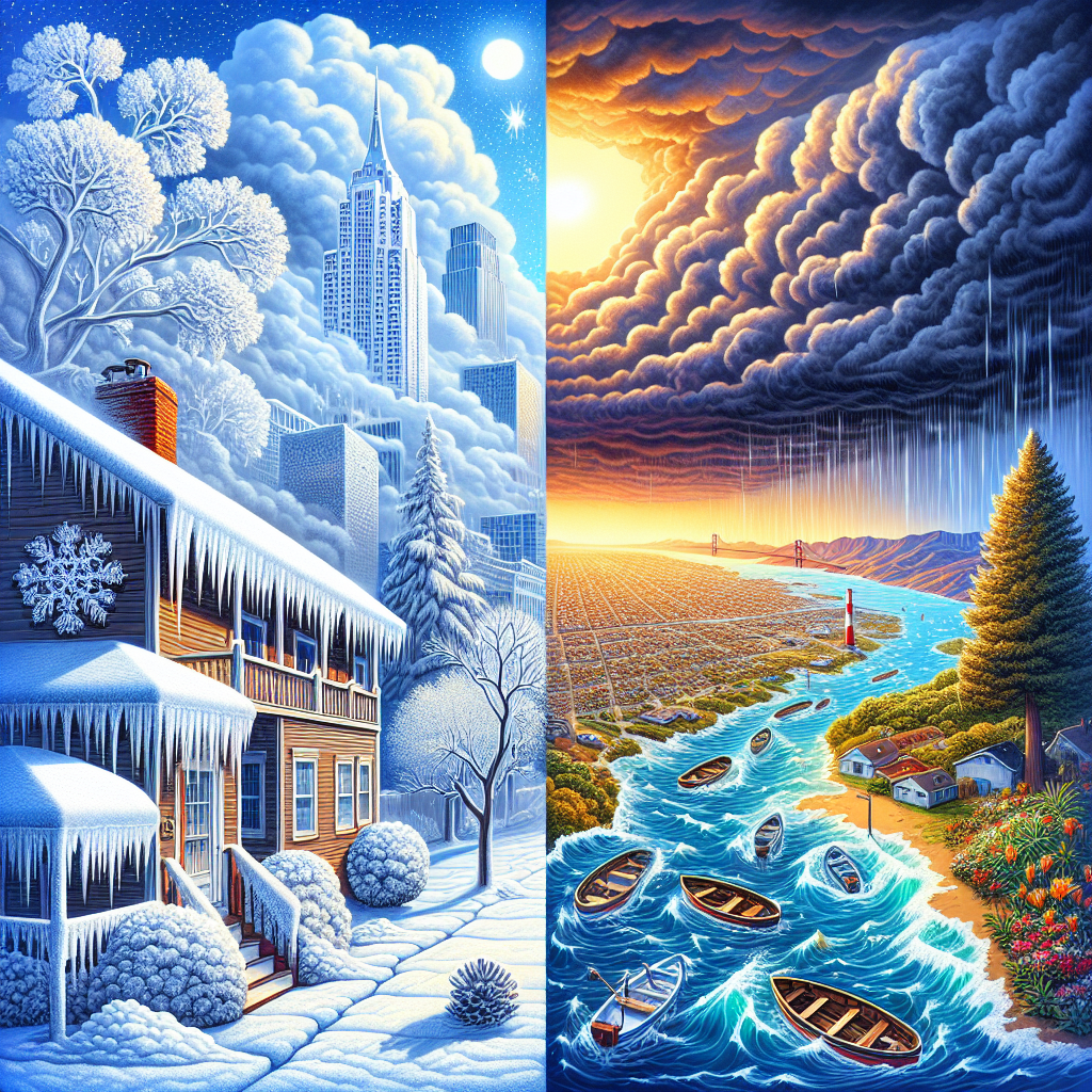 Mid-Atlantic Faces Snow and Freezing Rain as California Braces for Potential Flooding