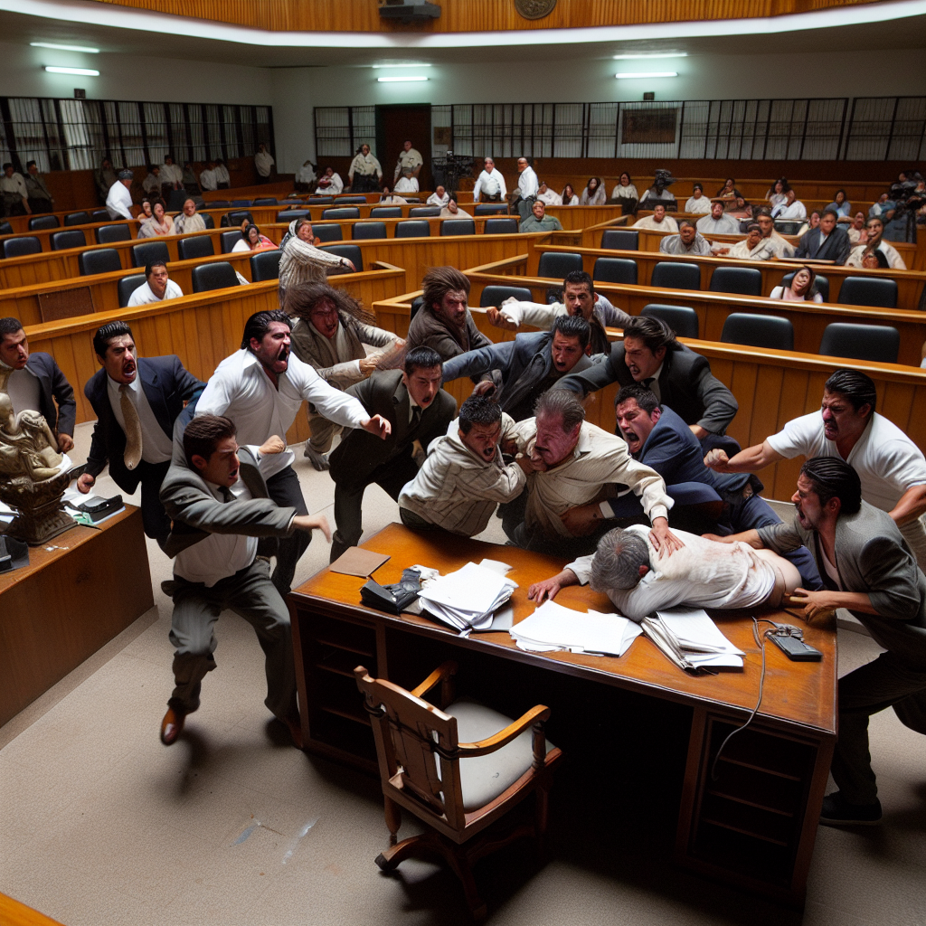 Murder Suspect Attacked by Victim's Family in Mexican Courtroom Video