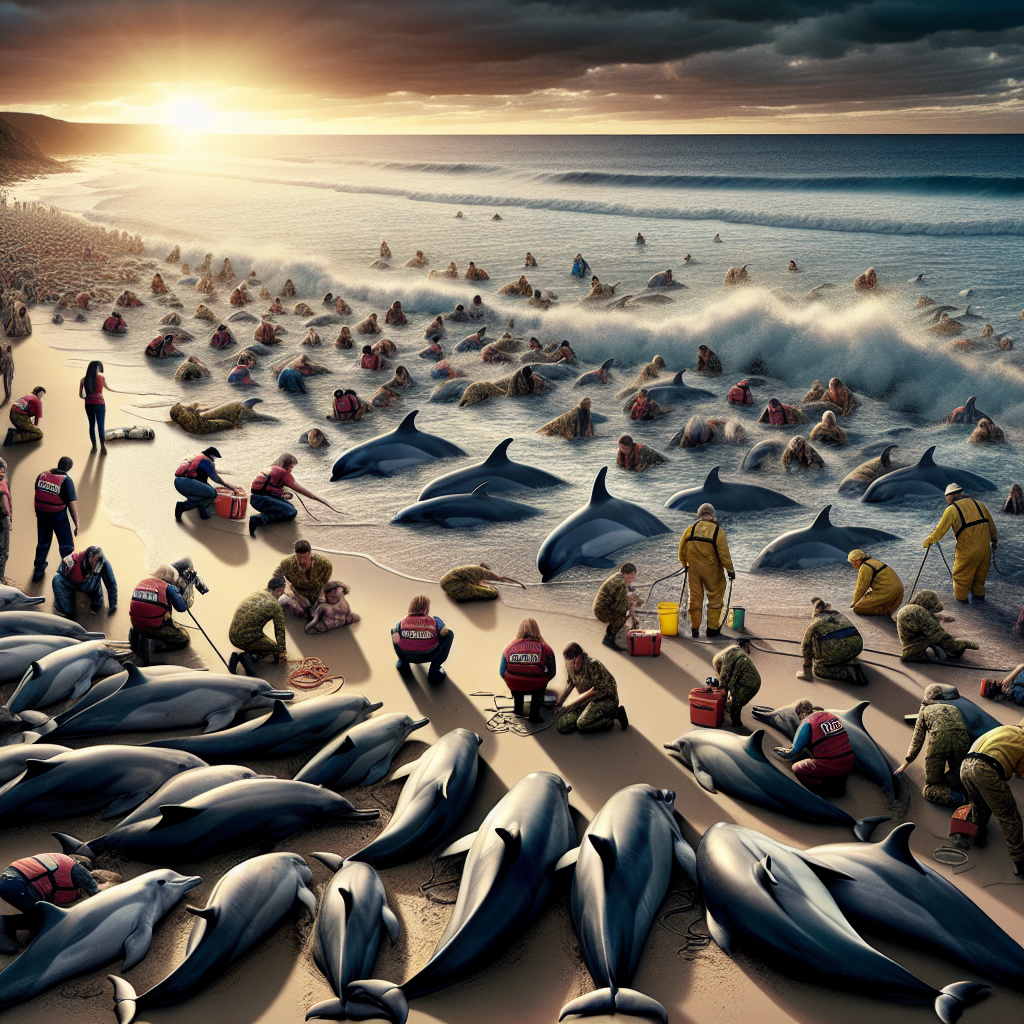 Over 150 Dolphins Stranded on Remote Australian Beach, 90 Rescued Alive