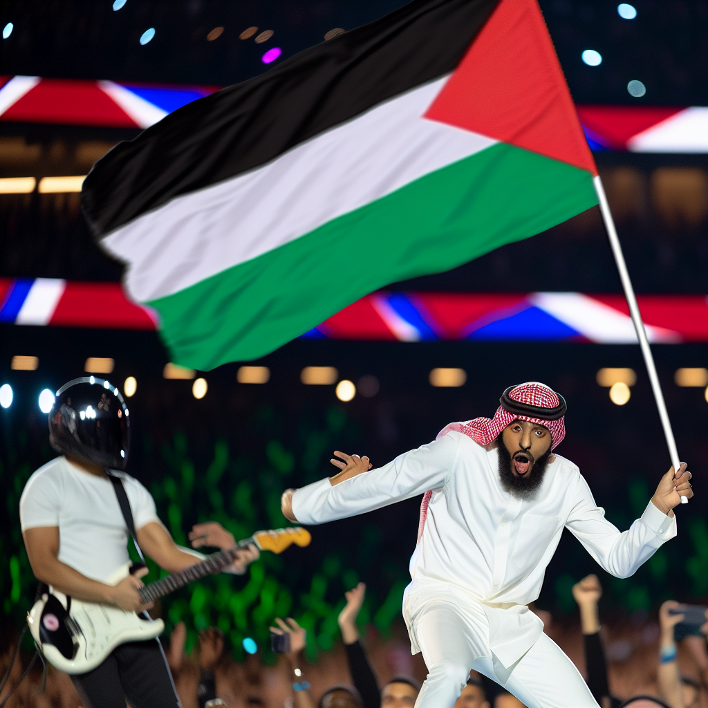 Palestinian Flag-Waving Protester Disrupts Kendrick Lamar's Super Bowl Performance
