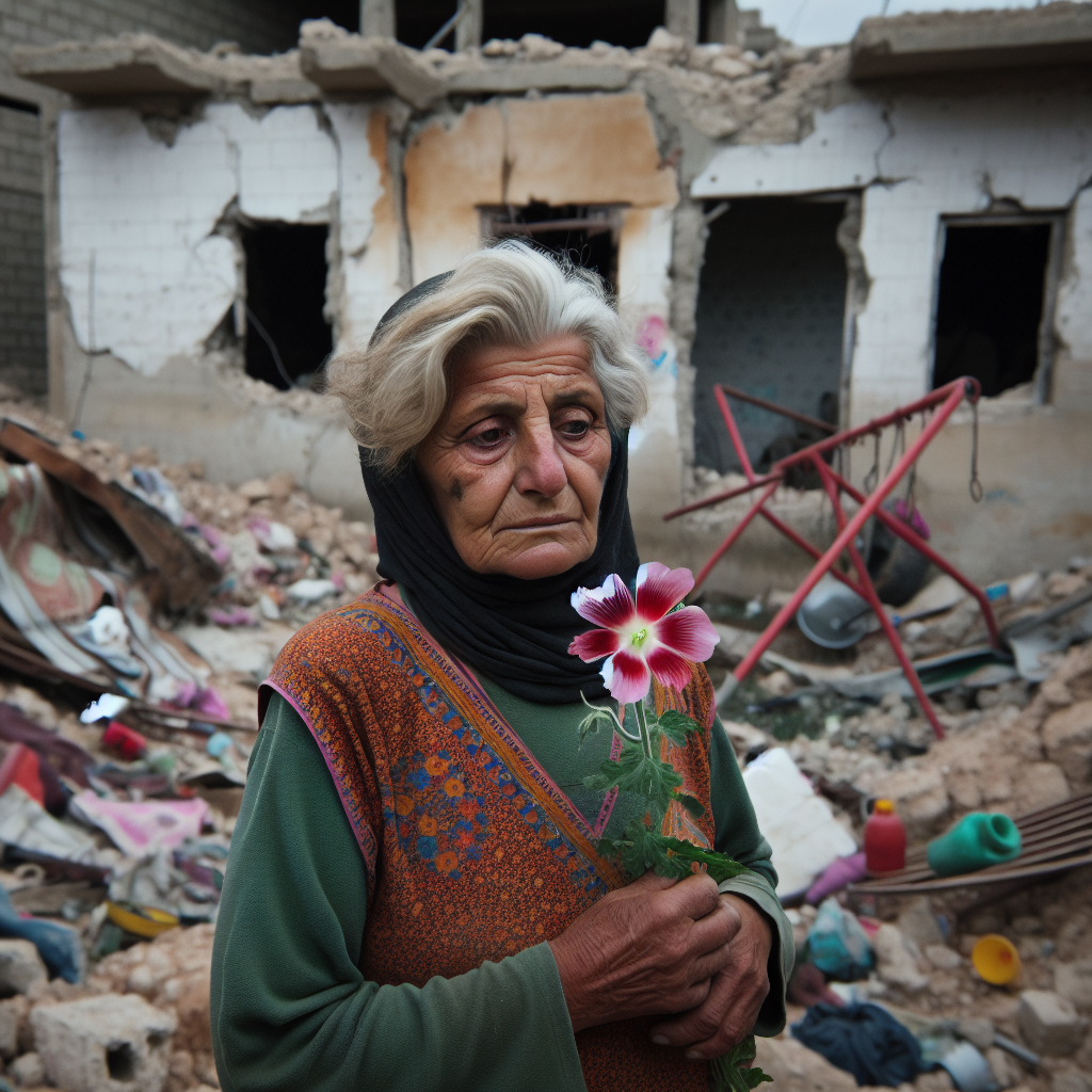 Palestinian Mother Revisits Ruined Home in Northern Gaza