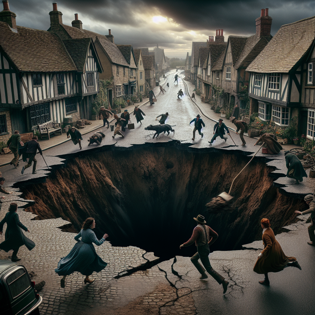 "Panic Ensues as Massive Sinkhole Emerges in English Village"