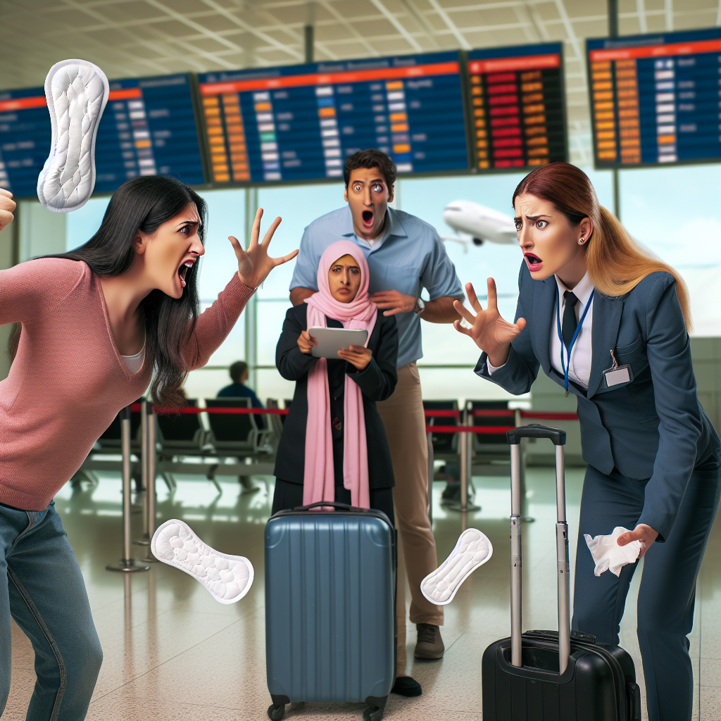 Passenger Protests Visa Issue by Throwing Sanitary Pads at Airline Staff