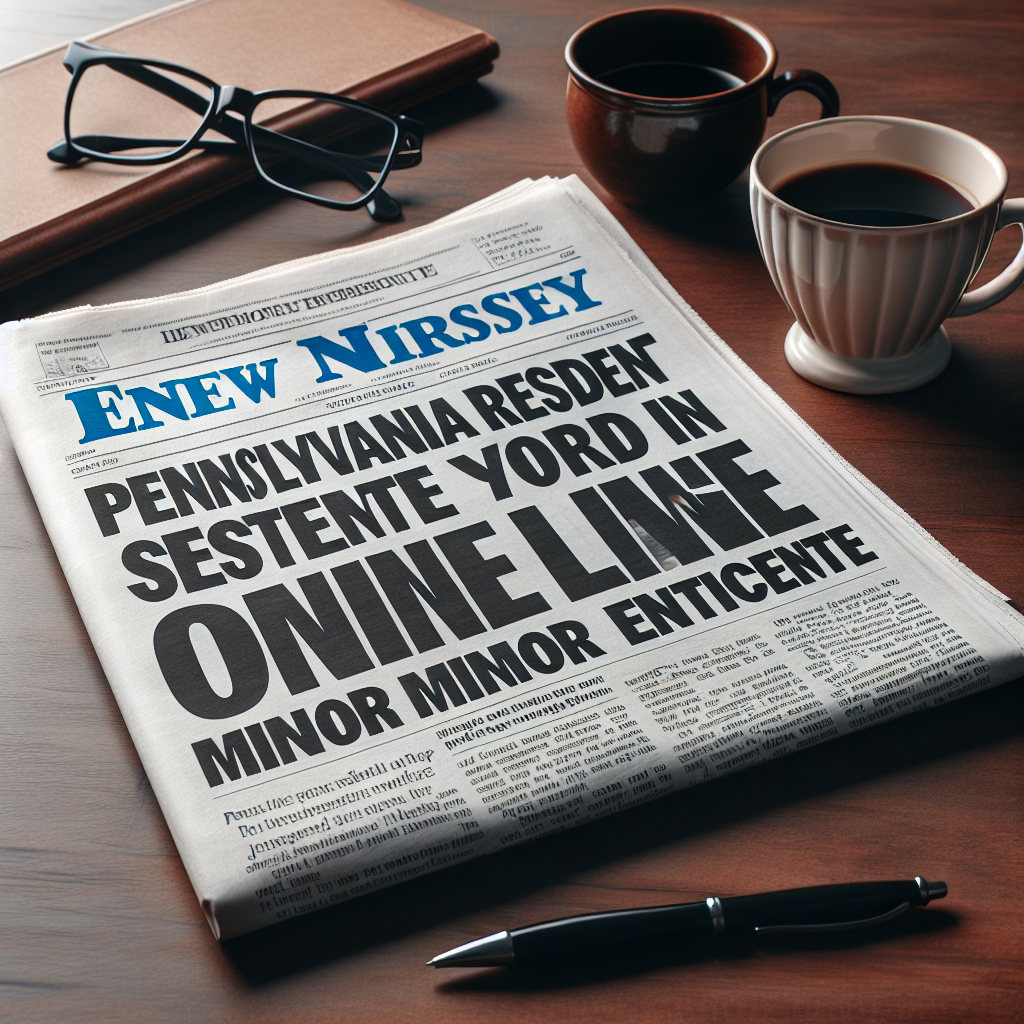 Pennsylvania Resident Receives 10-Year Sentence in New Jersey for Online Minor Enticement