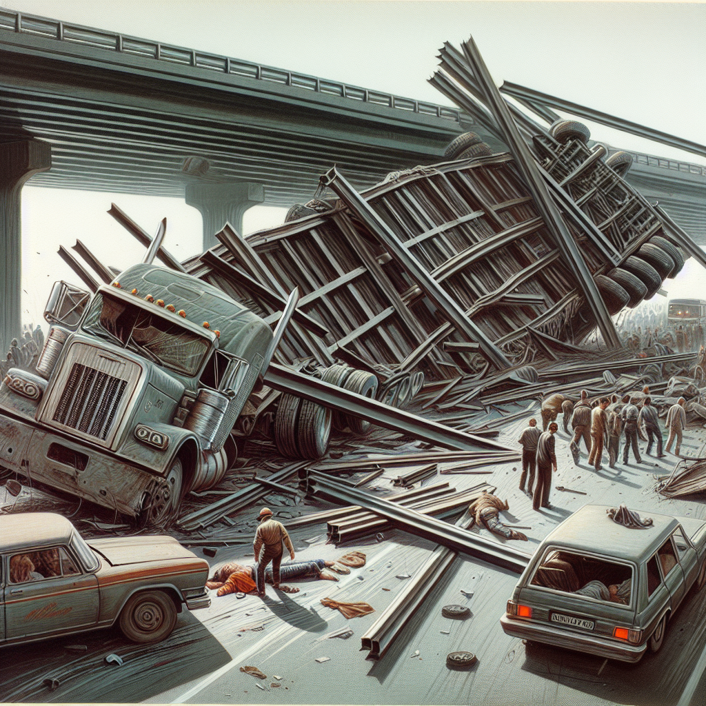 Two Injured in New York Thruway Crash as Tractor-Trailer Overturns, Spilling Steel Beams