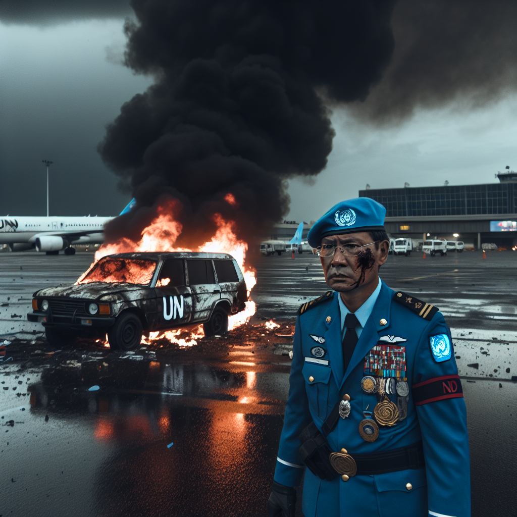 UN Commander Injured in Beirut Airport Protest as Car Set Ablaze