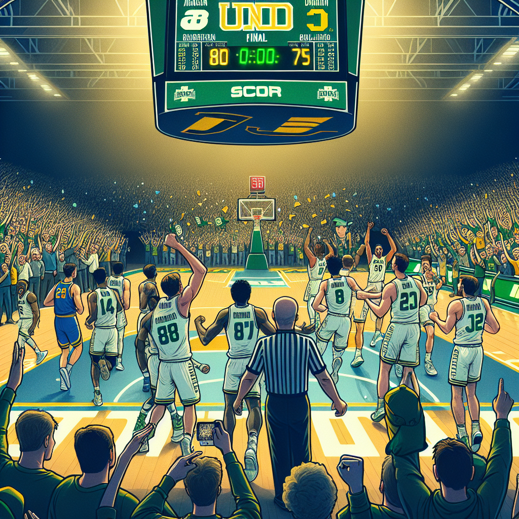 UND Ends 18-Game Losing Streak with 80-75 Victory Over South Dakota State