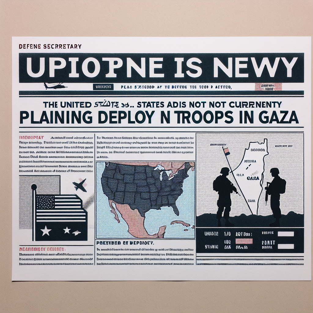 US Far from Deploying Troops in Gaza, Says Defense Secretary