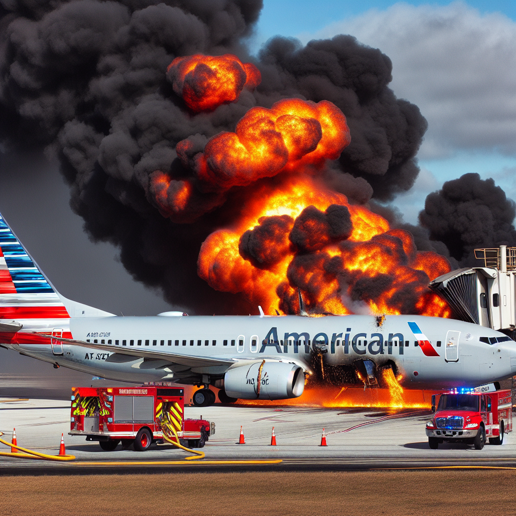 American Airlines Boeing 737 Catches Fire (VIDEOS)