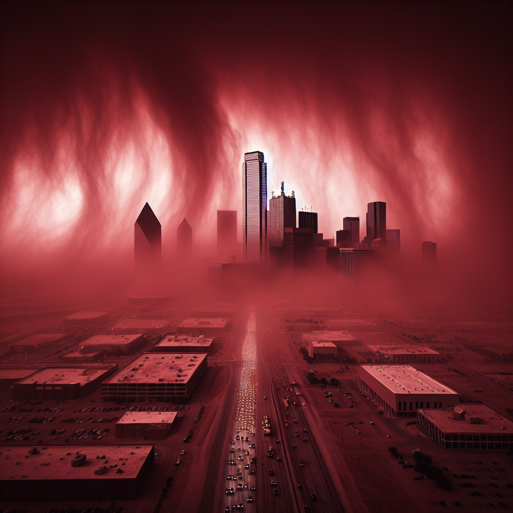 Crimson Chaos: Haboob Dust Storm Engulfs Dallas in Turmoil