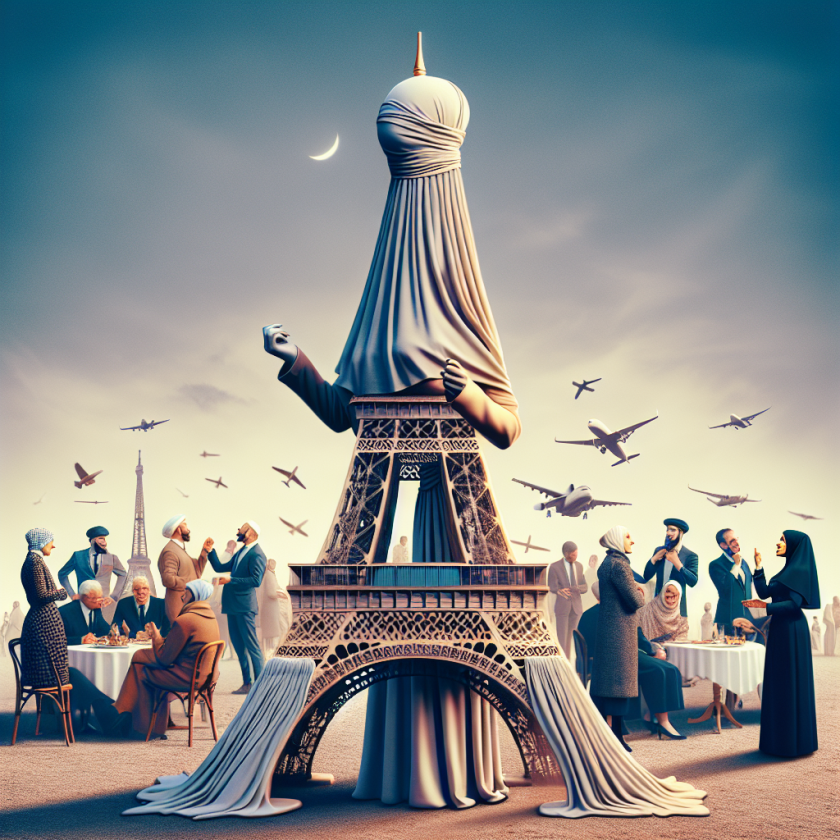 Debate Ignites in France Over Ad Depicting Eiffel Tower in Hijab