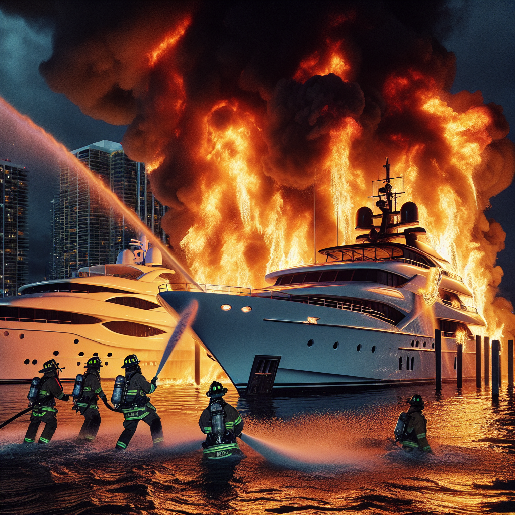 Firefighters Combat Blaze on Luxury Yachts in Miami