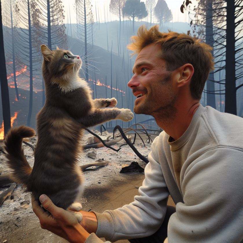 Heartwarming Reunion: Cat Finds Its Owner After LA Wildfires