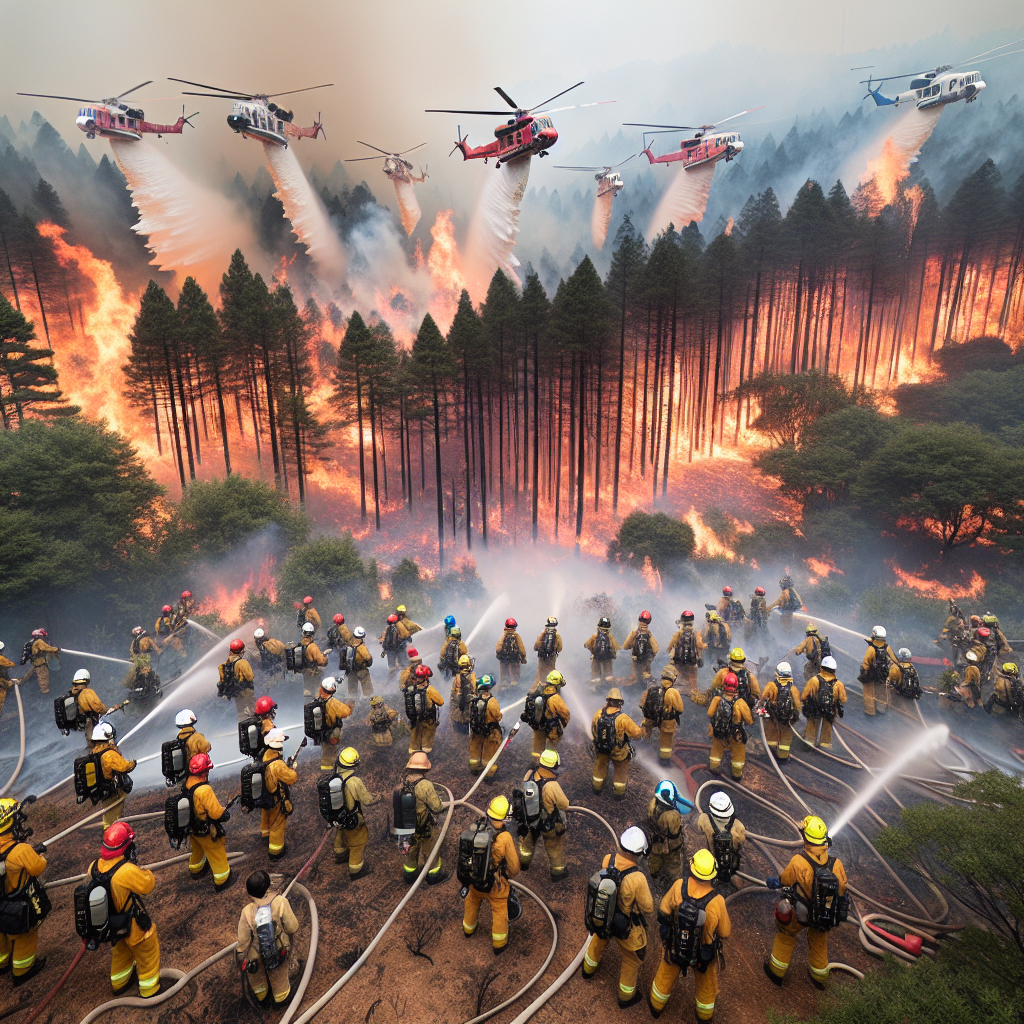 Japan Mobilizes 2,000 Firefighters to Combat Largest Forest Fire in Decades