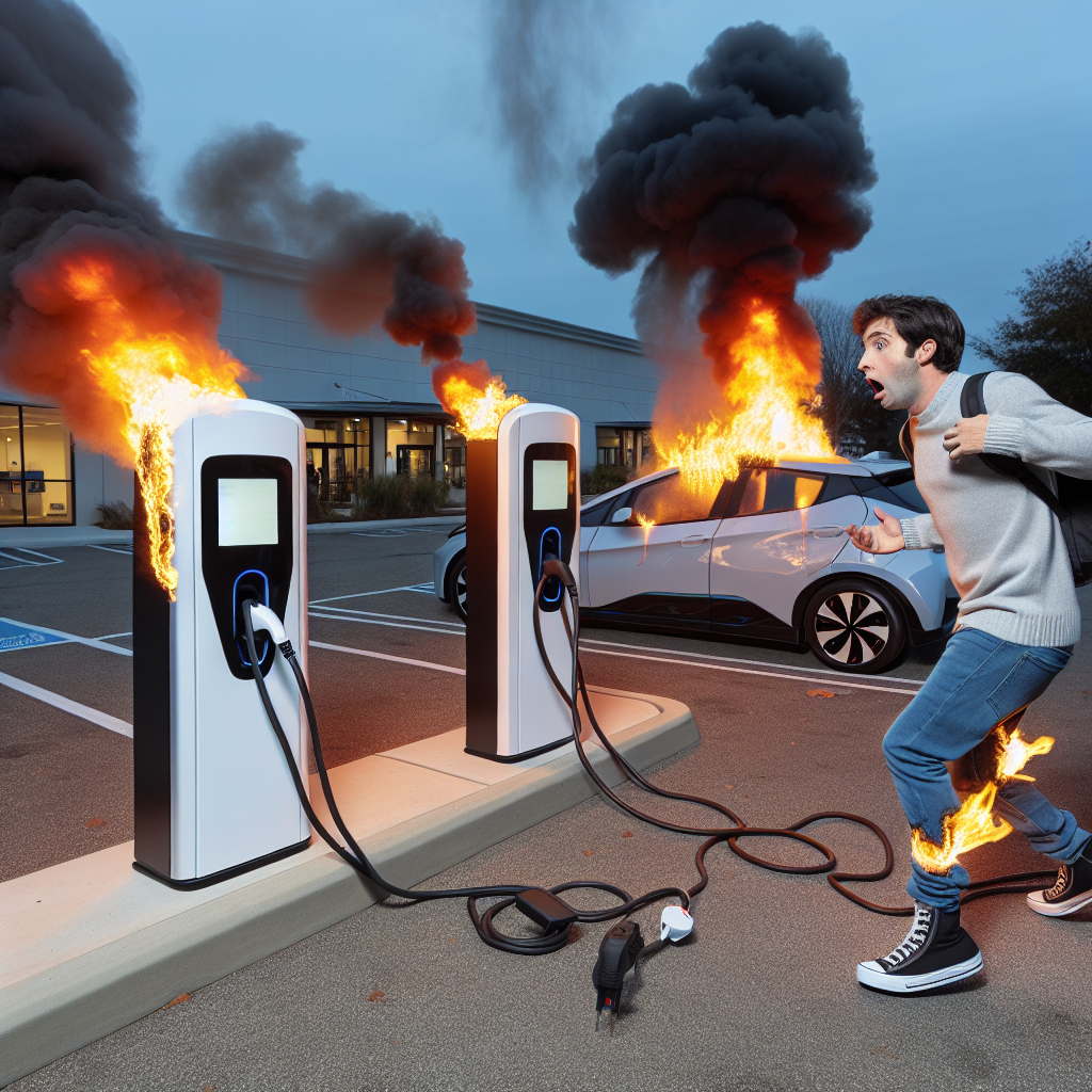 Man Sets Tesla Chargers Ablaze in South Carolina, Ignites Own Clothes