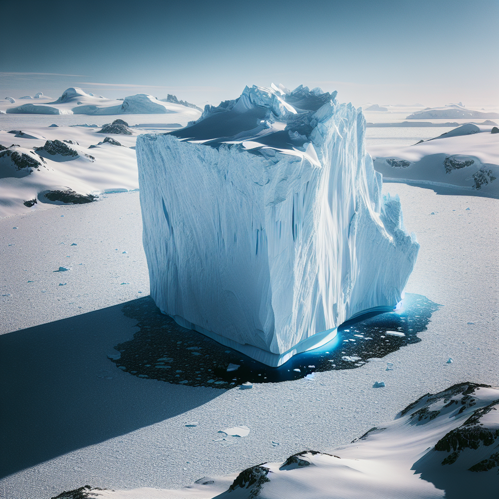 Massive Iceberg Stranded Near Isolated Antarctic Island