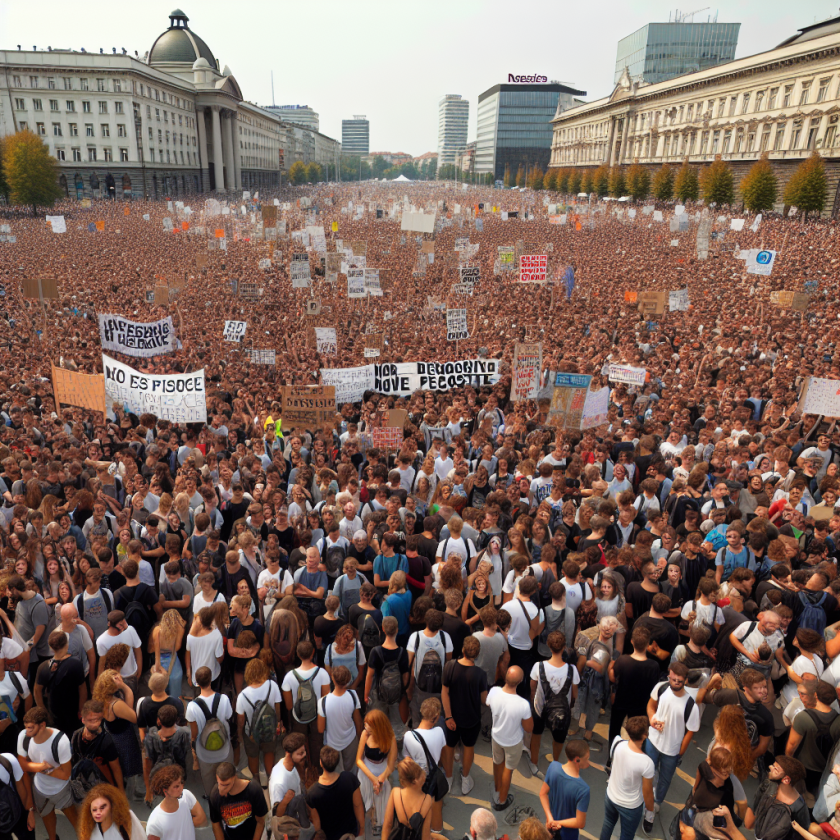 Over 100,000 Protesters Gather in Belgrade for Antigovernment Rally