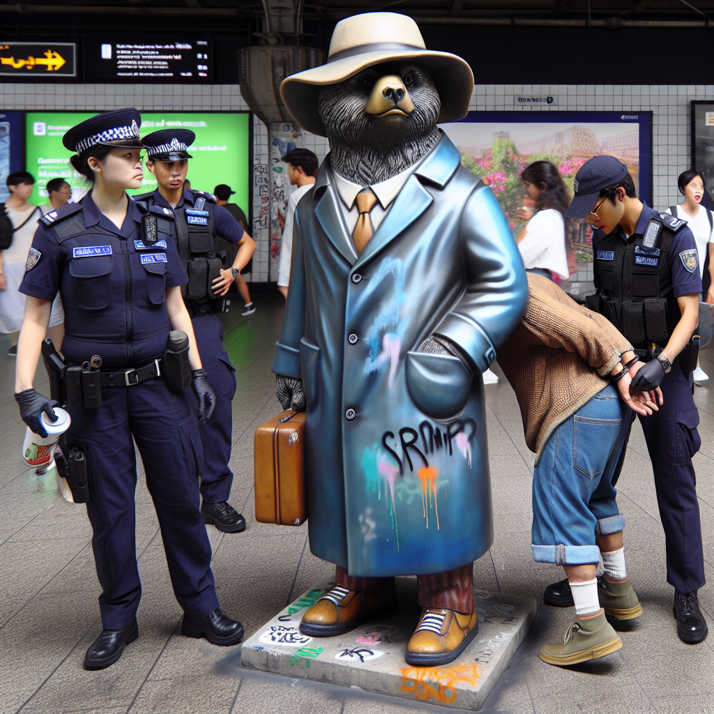 Paddington Bear Statue Vandalized, Two Arrested by Police