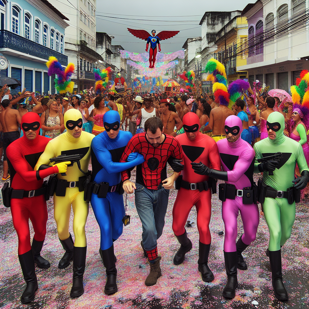 Power Rangers-Inspired Police Nab Thief at Sao Paulo Carnival