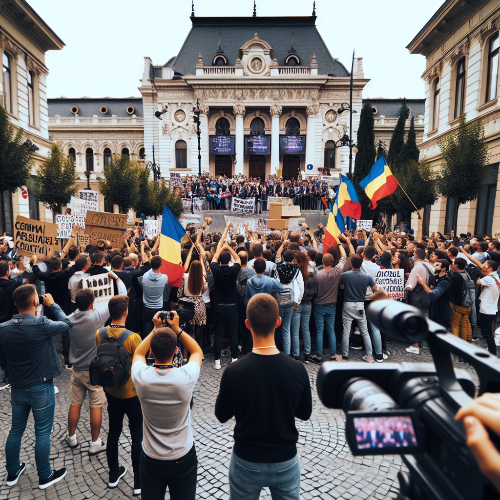 Romanian Presidential Front-Runner's Supporters Gather Outside Court (VIDEO)