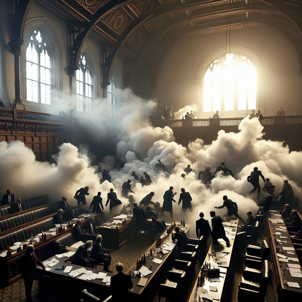 Serbian Opposition Halts Parliament Session with Smoke Bombs