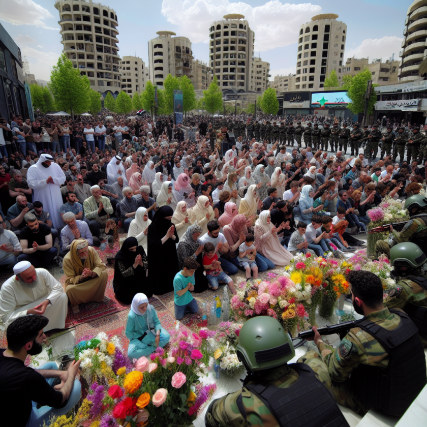 Syrians Commemorate Revolution Anniversary with Flowers, Music, and Heightened Security