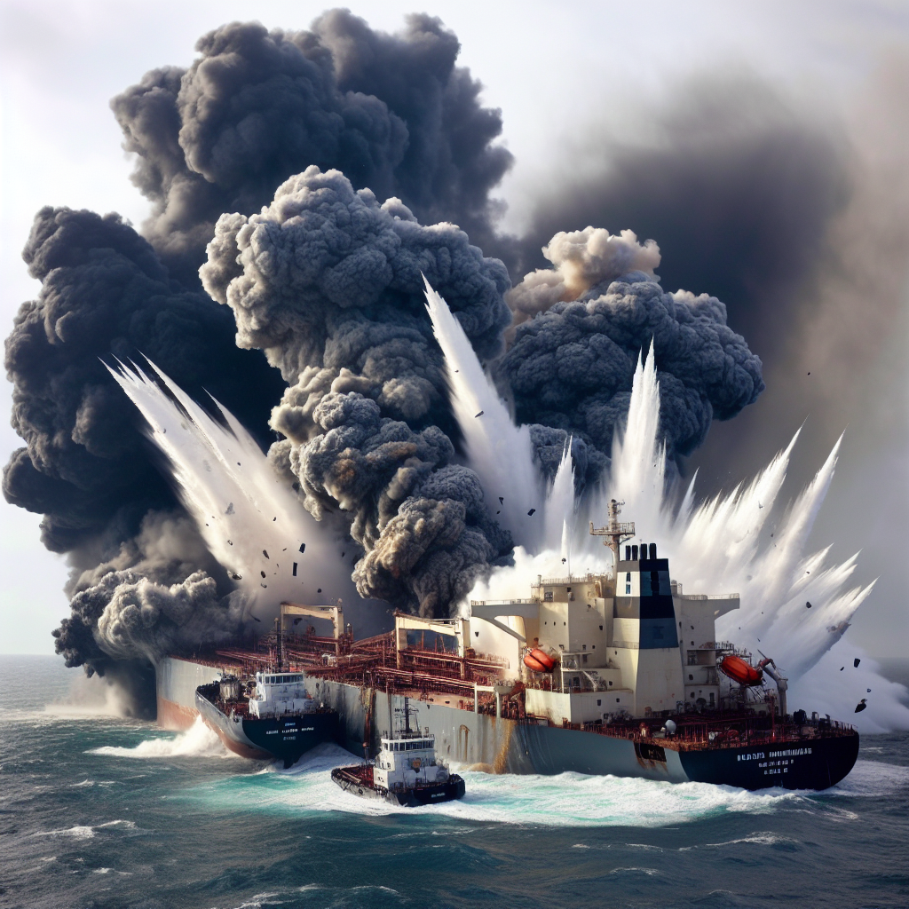 US Military Fuel Tanker and Chemical Cargo Ship Collision Caught on Video